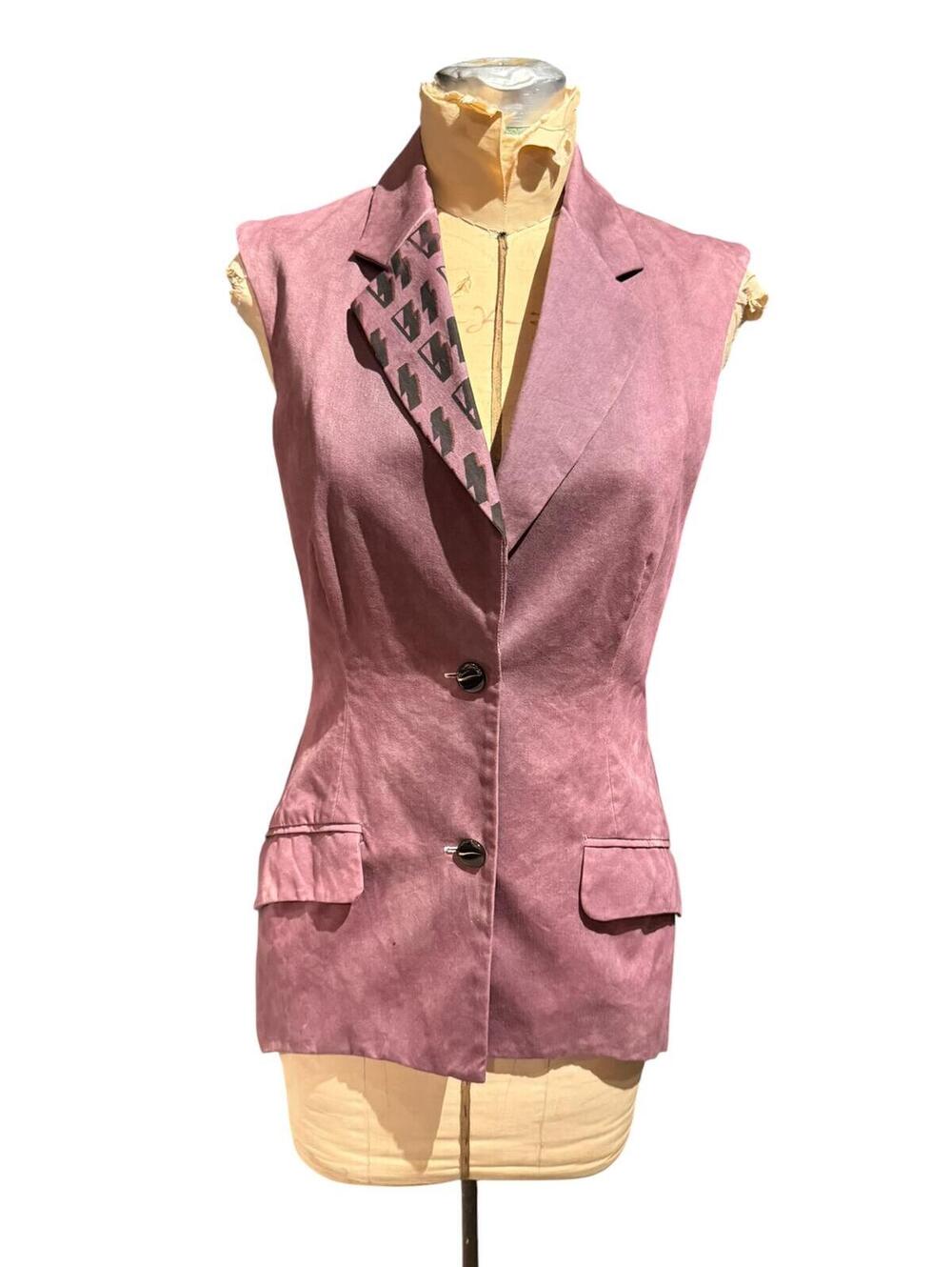 Bohemian Society Sleeveless Pink Blazer Vest